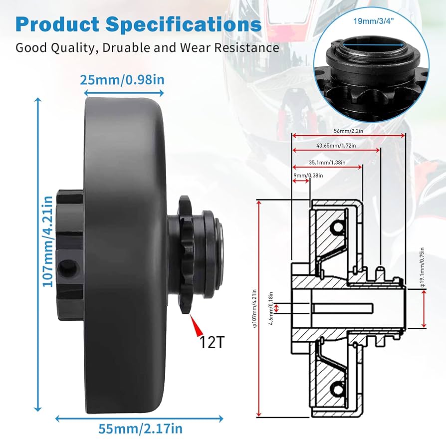 Amazon | ゴーカートクラッチ 3/4 ボア 12T #35 チェーン 遠心